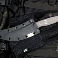 Blackside Customs Cat 5 Fixed Blade- Persian- MOC Blade Finish- Titanium Scales BSC-PER-MOC-TI