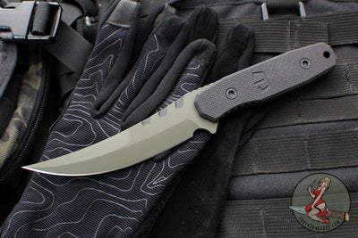 Blackside Customs Cat 5- Persian- OD Green Blade Finish- Black G-10 Scales BSC-PER-OD-BLKG10