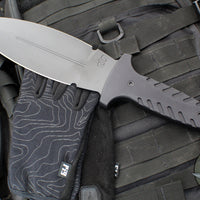 Blackside Customs Fairgate Smachet- Double Edge - Black Aluminum Handle Scales- Black Finished PSB27 Blade- Black HW BSC-FAIR-BLK-BLKA