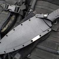 Blackside Customs Fairgate Smachet- Double Edge - Black Aluminum Handle Scales- Black Finished PSB27 Blade- Black HW BSC-FAIR-BLK-BLKA