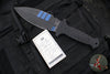 Blackside Customs Fairgate Smachet- Double Edge - Black G-10 Handle Scales- Blue Line Finished PSB27 Blade- Black Titanium HW BSC-FAIR-BLUELINE-BLKG10