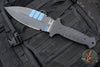 Blackside Customs Fairgate Smachet- Double Edge - Black G-10 Handle Scales- Blue Line Finished PSB27 Blade- Black Titanium HW BSC-FAIR-BLUELINE-BLKG10