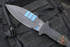 Blackside Customs Fairgate Smachet- Double Edge - Black G-10 Handle Scales- Blue Line Finished PSB27 Blade- Black Titanium HW BSC-FAIR-BLUELINE-BLKG10