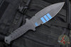 Blackside Customs Fairgate Smachet- Double Edge - Black G-10 Handle Scales- Blue Line Finished PSB27 Blade- Black Titanium HW BSC-FAIR-BLUELINE-BLKG10