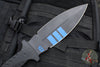 Blackside Customs Fairgate Smachet- Double Edge - Black G-10 Handle Scales- Blue Line Finished PSB27 Blade- Black Titanium HW BSC-FAIR-BLUELINE-BLKG10