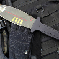 Blackside Customs Fairgate Smachet- Double Edge - Black Aluminum Handle Scales- Bomber Girl Finished PSB27 Blade- Black HW BSC-FAIR-BOMBER-BLKA