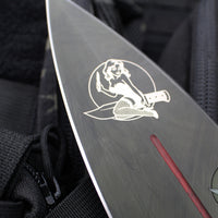 Blackside Customs Fairgate Smachet- Double Edge - Black Aluminum Handle Scales- Bomber Girl Finished PSB27 Blade- Black HW BSC-FAIR-BOMBER-BLKA