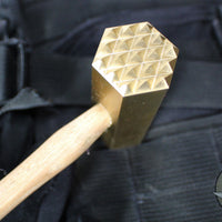 Blackside Customs Hammer- Birch Handle- Brass "Big Tendy" Tenderizer Head  BSC-HAMMER-TENDER2