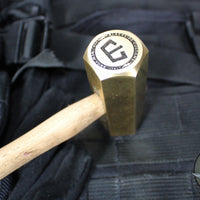 Blackside Customs Hammer- Birch Handle- Brass "Big Tendy" Tenderizer Head  BSC-HAMMER-TENDER2
