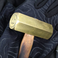 Blackside Customs Hammer- Birch Handle- Brass Double Logo Head  BSC-HAMMER-DLOGO