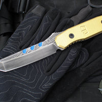 Blackside Customs Kimura Fixed Blade - Beskar Blade Finish- Brass Scales BSC-K1-BESKAR-BRASS