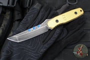 Blackside Customs Kimura Fixed Blade - Beskar Blade Finish- Brass Scales BSC-K1-BESKAR-BRASS