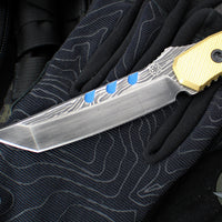 Blackside Customs Kimura Fixed Blade - Beskar Blade Finish- Brass Scales BSC-K1-BESKAR-BRASS