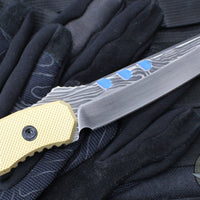 Blackside Customs Kimura Fixed Blade - Beskar Blade Finish- Brass Scales BSC-K1-BESKAR-BRASS