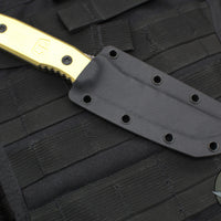 Blackside Customs Kimura Fixed Blade - Beskar Blade Finish- Brass Scales BSC-K1-BESKAR-BRASS