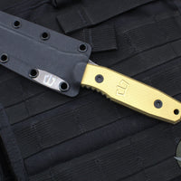 Blackside Customs Kimura Fixed Blade - Beskar Blade Finish- Brass Scales BSC-K1-BESKAR-BRASS