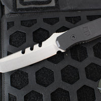 Blackside Customs Kimura Fixed Blade - Reaper Back Cut- Stonewash Blade Finish- Black G-10 Scales BSC-K1-REAPER-SW-BLKG10