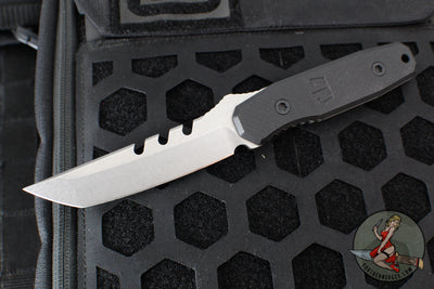 Blackside Customs Kimura Fixed Blade - Reaper Back Cut- Stonewash Blade Finish- Black G-10 Scales BSC-K1-REAPER-SW-BLKG10