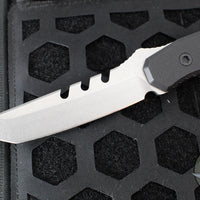 Blackside Customs Kimura Fixed Blade - Reaper Back Cut- Stonewash Blade Finish- Black G-10 Scales BSC-K1-REAPER-SW-BLKG10