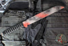 Blackside Customs Kyoto Drifter- Fixed Blade Wharncliffe Wakizashi- Crimson Myst Blade Finish- Bastinelli Cord Wrapped Handle- Special Kimo Custom Leather Sheath BSC-KD-CRIMSON-BAST