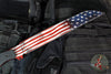 Blackside Customs Kyoto Drifter Fixed Blade Wharncliffe Wakizashi- Old Glory Blade Finish- Black G-10 Scales- Black HW BSC-KD-GLORY-BLKG10