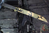Blackside Customs Kyoto Drifter Fixed Blade Wharncliffe Wakizashi- Woodland Topo Camo Blade Finish- Black G-10 Scales- Black HW BSC-KD-WOODTOPO-BLKG10