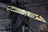 Blackside Customs Kyoto Drifter Fixed Blade Wharncliffe Wakizashi- Woodland Topo Camo Blade Finish- Black G-10 Scales- Black HW BSC-KD-WOODTOPO-BLKG10