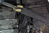 Blackside Customs Kyoto Drifter Fixed Blade Wharncliffe Wakizashi- Woodland Topo Camo Blade Finish- Black G-10 Scales- Black HW BSC-KD-WOODTOPO-BLKG10