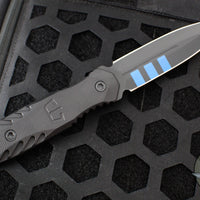 Blackside Customs Phase 7 SDM- Double Edge Dagger - Black Aluminum Handle Scales- Black Sub Zero Finished Blade BSC-P7SDM-BLKA-SUBZERO