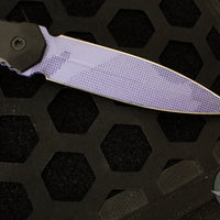 Blackside Customs Phase 7 SDM- Double Edge Dagger - Black Aluminum Handle Scales- Purple Half Tone Camo Finished Blade BSC-P7SDM-BLKA-PUCA