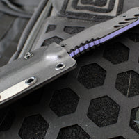 Blackside Customs Phase 7 SDM- Double Edge Dagger - Black Aluminum Handle Scales- Purple Half Tone Camo Finished Blade BSC-P7SDM-BLKA-PUCA