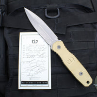 Blackside Customs Phase 7 SDM- Double Edge Dagger - Brass Scales- Stonewash Blade BSC-P7SDM-BRASS-SW