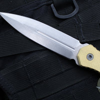 Blackside Customs Phase 7 SDM- Double Edge Dagger - Brass Scales- Stonewash Blade BSC-P7SDM-BRASS-SW