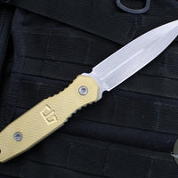 Blackside Customs Phase 7 SDM- Double Edge Dagger - Brass Scales- Stonewash Blade BSC-P7SDM-BRASS-SW