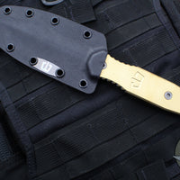 Blackside Customs Phase 7 SDM- Double Edge Dagger - Brass Scales- Stonewash Blade BSC-P7SDM-BRASS-SW