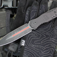 Blackside Customs Phase 7 SDM- Double Edge Dagger- Black G-10 Handle- Dark Beskar Redline Finish BSC-P7SDM-BLK-DRKBESKARRED