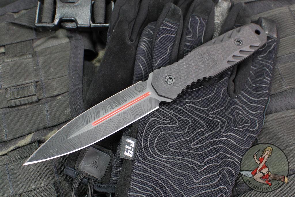 Blackside Customs Phase 7 SDM- Double Edge Dagger- Black G-10 Handle- Dark Beskar Redline Finish BSC-P7SDM-BLK-DRKBESKARRED