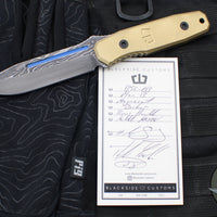 Blackside Customs Plan B Fixed Blade - Beskar Finish- Brass Scales BSC-PB-BESKAR-BR