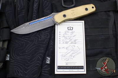 Blackside Customs Plan B Fixed Blade - Beskar Finish- Brass Scales BSC-PB-BESKAR-BR