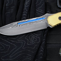 Blackside Customs Plan B Fixed Blade - Beskar Finish- Brass Scales BSC-PB-BESKAR-BR