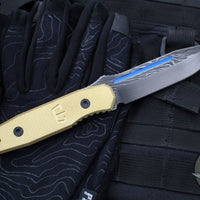 Blackside Customs Plan B Fixed Blade - Beskar Finish- Brass Scales BSC-PB-BESKAR-BR