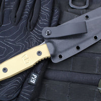 Blackside Customs Plan B Fixed Blade - Beskar Finish- Brass Scales BSC-PB-BESKAR-BR