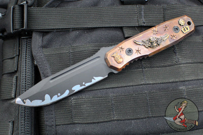 Blackside Customs Plan B Fixed Blade -One Off- Sumi Finish- Custom Copper Starlingear Gunner Scales BSC-PB-STAR1-SUMI