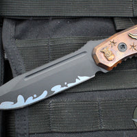 Blackside Customs Plan B Fixed Blade -One Off- Sumi Finish- Custom Copper Starlingear Gunner Scales BSC-PB-STAR1-SUMI