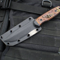 Blackside Customs Plan B Fixed Blade -One Off- Sumi Finish- Custom Copper Starlingear Gunner Scales BSC-PB-STAR1-SUMI