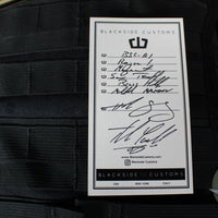 Blackside Customs Rogue 1 Fixed Blade- Black Finished Saw Back Magnacut Blade- Brass Scales BSC-ROG1-BLKSAW-BRASS