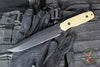 Blackside Customs Rogue 1 Fixed Blade- Black Finished Saw Back Magnacut Blade- Brass Scales BSC-ROG1-BLKSAW-BRASS