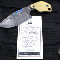 Blackside Customs/Strider Knives SLCC Fixed Blade- Drop Point- Beskar Edition- Brass Scales