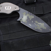 Blackside Customs/Strider Knives SLCC Fixed Blade- Drop Point- Titanium Scale- Black Multicam Finished Magnacut Blade