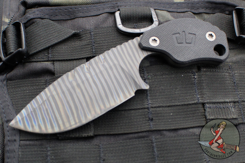 Blackside Customs/Strider Knives SLCC Fixed Blade- Drop Point Edge- Bl ...